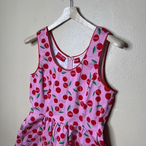Coca Cola x Stitch Shoppe Dress Women's Large Pink Retro Sleeveless - Picture 3 of 10